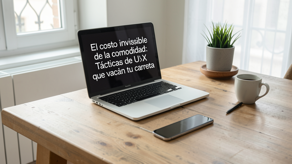 Imagen editorial que ilustra El costo invisible de la comodidad: Tácticas de UX que vacían tu cartera